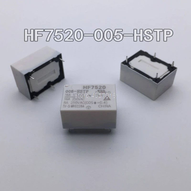 10pcs/lot HF7520-005-HSTP Relay 5VDC A group of normally open 4-pin high-load 16A250VAC white shell
10pcs/lot HF7520-005-HSTP Relay 5VDC A group of normally open 4-pin high-load 16A250VAC white shell