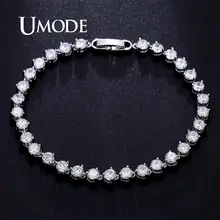 UMODE clair rond cubique zircone Tennis bracelets pour femme de mariage Bracelet de luxe Designer cristal bijoux accessoires UB0087(China)
