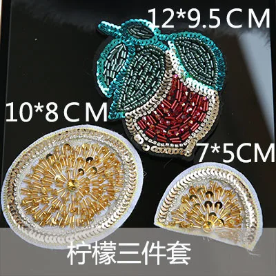 lemon 3pcs/set sequins Rhinestones beaded patches for clothes applique embroidered fabric sew on patch cloth decoration parche
lemon 3pcs/set sequins Rhinestones beaded patches for clothes applique embroidered fabric sew on patch cloth decoration parche