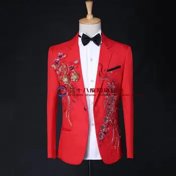 Red blue 2020 new arrival singer stage slim men sequins suit set with pants mens suits wedding groom formal dress suit + pant
Red blue 2020 new arrival singer stage slim men sequins suit set with pants mens suits wedding groom formal dress suit + pant