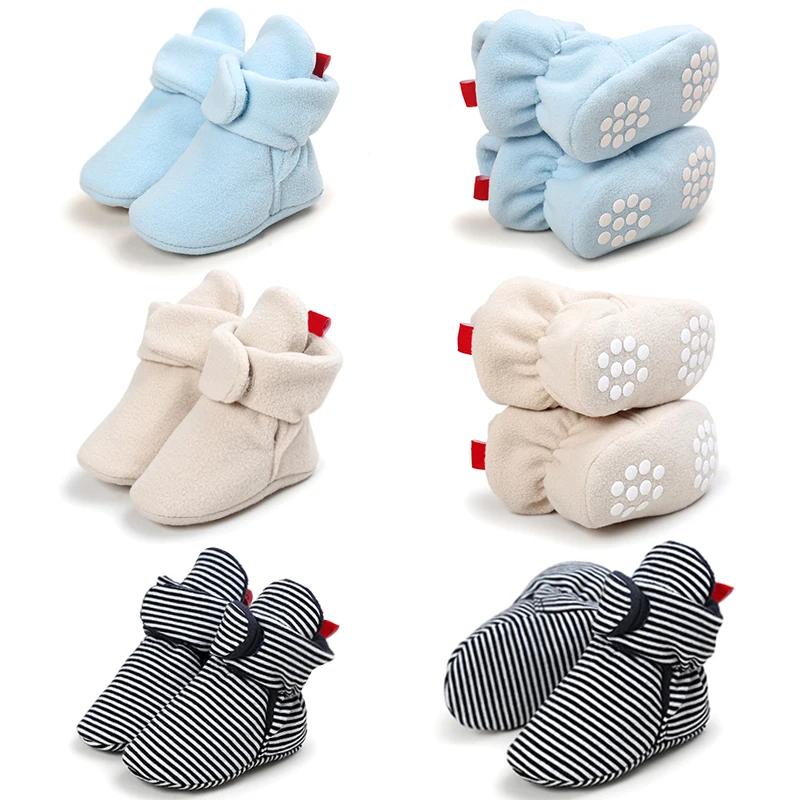 Фото Обувь для новорожденных мальчиков нескользящие зимние теплые - купить