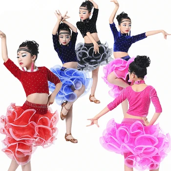 Kids Dresses For Girls 2pcs Rhinestone Top+Cake Skirt Stage Performance Dancewear Tango Competitive Children Latin Dress BL1610
Kids Dresses For Girls 2pcs Rhinestone Top+Cake Skirt Stage Performance Dancewear Tango Competitive Children Latin Dress BL1610