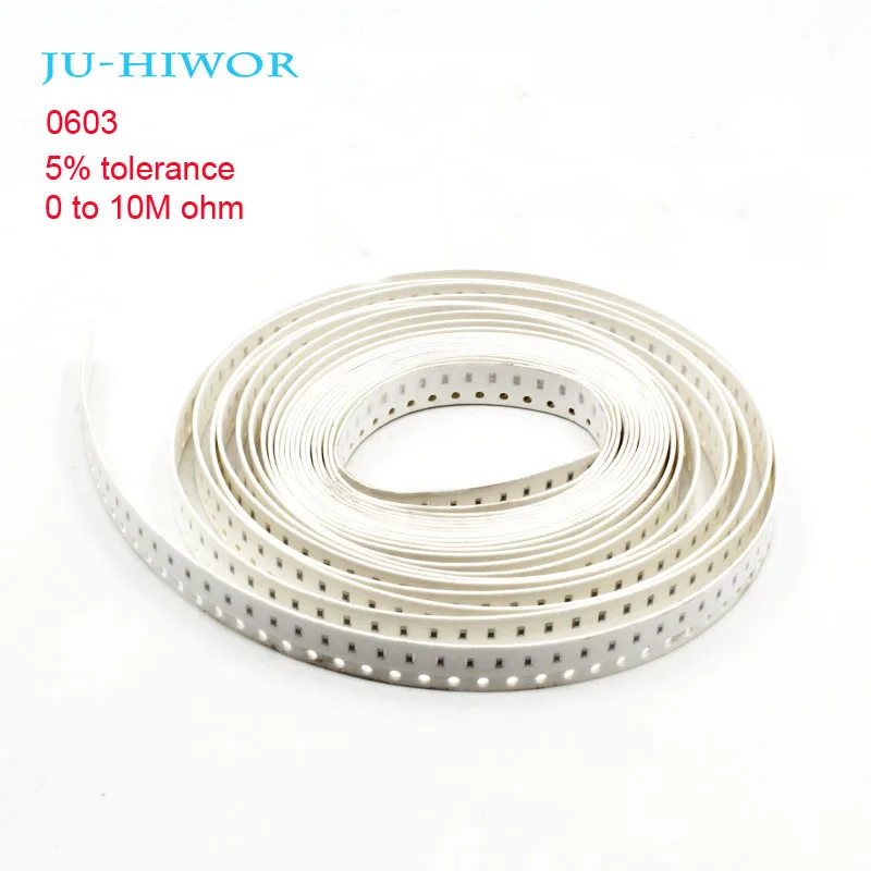 5000pcs 5% 0.1W Chip Fixed Resistor 0603 SMD Chip Resistor 0 To 10M Ohm 100 200 300 1K 2K 3K01M 2M 3M Ohm
5000pcs 5% 0.1W Chip Fixed Resistor 0603 SMD Chip Resistor 0 To 10M Ohm 100 200 300 1K 2K 3K01M 2M 3M Ohm