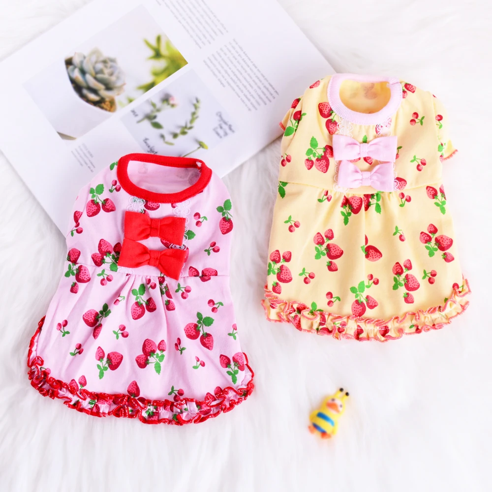 Lovely Yorkie Dog Dress Clothes Cotton Summer Small Pet Cat Apparel Strawberry Puppy Poodle Skirt
Lovely Yorkie Dog Dress Clothes Cotton Summer Small Pet Cat Apparel Strawberry Puppy Poodle Skirt
