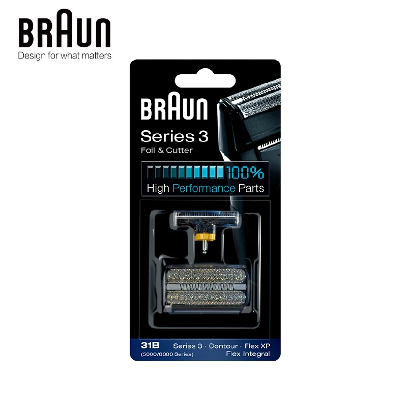 

Braun 31B Foil & Cutter High Perfoormace Parts for Series 3 Contour Flex XP Flex Integral (5000 6000 Series)