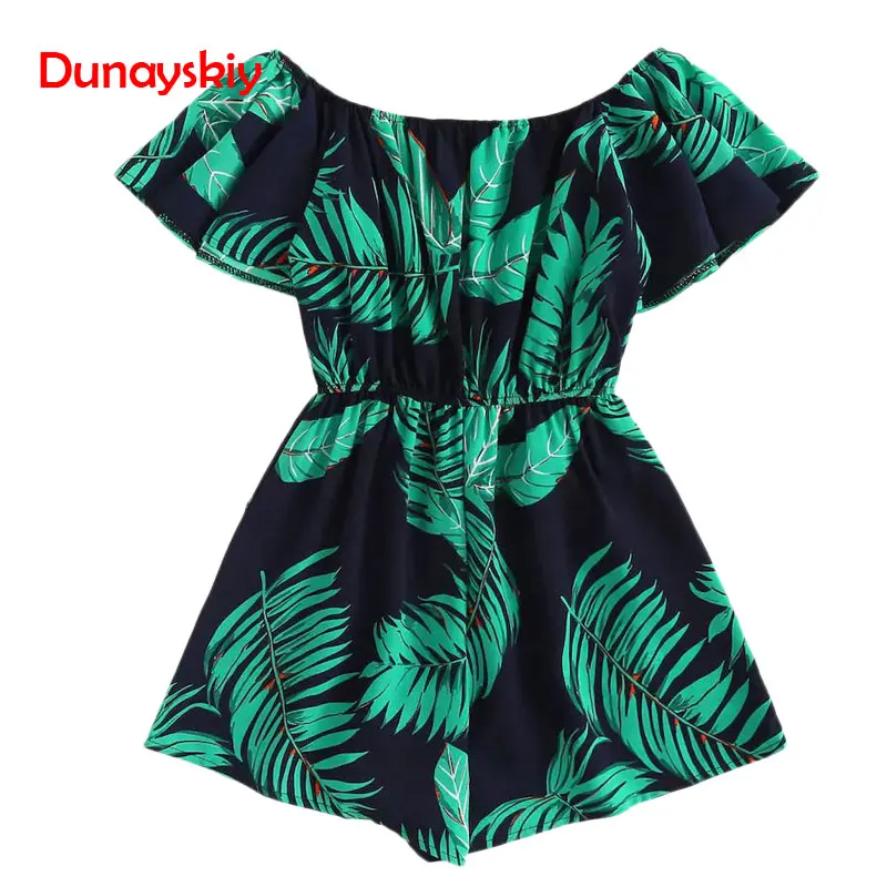 Tropical Off Shoulder Leaf Print Playsuits Female Summer Off The Shoulder Short Sleeve High Waist Wide Leg Vacation Playsuit
Tropical Off Shoulder Leaf Print Playsuits Female Summer Off The Shoulder Short Sleeve High Waist Wide Leg Vacation Playsuit