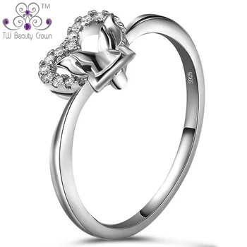Real 925 Pure Silver 2017 New Cute Trendy Design Butterfly Micro Pave White Zircon Love Heart Rings For Women Young Ladies Gifts
Real 925 Pure Silver 2017 New Cute Trendy Design Butterfly Micro Pave White Zircon Love Heart Rings For Women Young Ladies Gifts