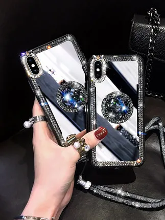 Bling Diamond Finger Ring Holder Stand Rhinestone Phone Case For iphone 11 Pro MAX Xs Max XR X 7 8 6 6s plus 7 8 Plus Back Cover
Bling Diamond Finger Ring Holder Stand Rhinestone Phone Case For iphone 11 Pro MAX Xs Max XR X 7 8 6 6s plus 7 8 Plus Back Cover