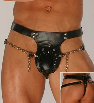 2016 Fashion Sexy Male faux leather thong low-waist rings men's panties personality male cool sexy 
2016 Fashion Sexy Male faux leather thong low-waist rings men's panties personality male cool sexy