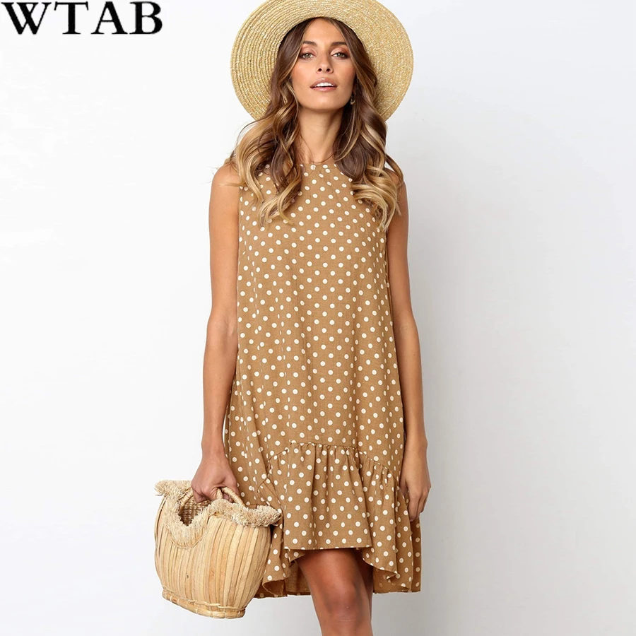 WTAB 2019 Summer Casual Short Sleeveless Beach Party Short Knee-Length Dress Women Dot Ruffles O Neck Plus Size 3XL Dress
WTAB 2019 Summer Casual Short Sleeveless Beach Party Short Knee-Length Dress Women Dot Ruffles O Neck Plus Size 3XL Dress