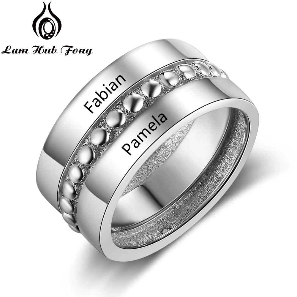 Custom Couple Ring Personalized Engraved 2 Name Ring Wedding Bands Promise Jewelry Anniversary Gift for Women Men (Lam Hub Fong
Custom Couple Ring Personalized Engraved 2 Name Ring Wedding Bands Promise Jewelry Anniversary Gift for Women Men (Lam Hub Fong