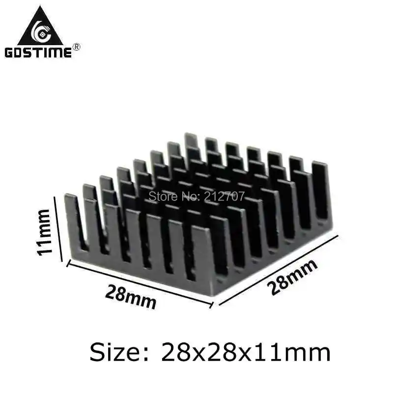 

10PCS Gdstime 28x28x11mm Heatsink Cooling Fin Aluminum Heat Sink Radiator Cooler 28*28*11mm