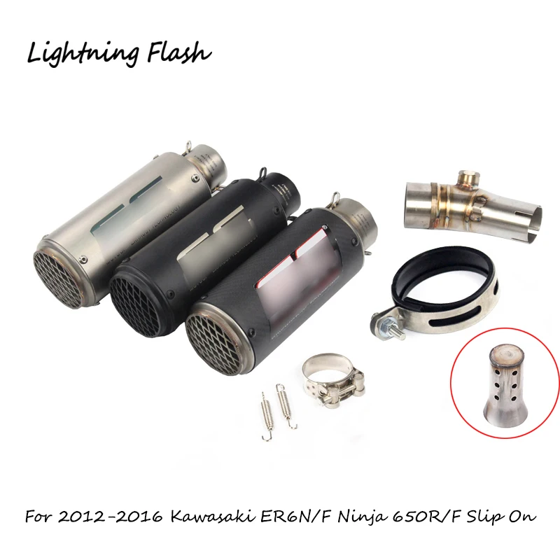 2012-2016 ER6N ER6F Ninja 650F 650R for Kawasaki Motorcycle Exhaust Pipe Slip On Mid Tail Pipe Stainless Steel Muffler DB Killer
2012-2016 ER6N ER6F Ninja 650F 650R for Kawasaki Motorcycle Exhaust Pipe Slip On Mid Tail Pipe Stainless Steel Muffler DB Killer