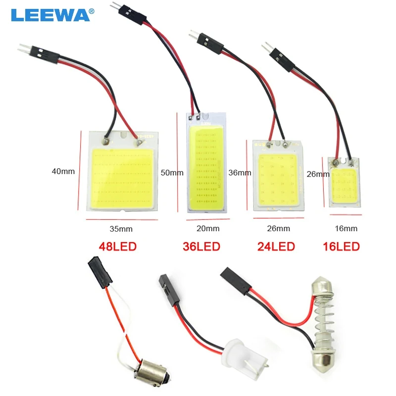 LEEWA 100 шт. автомобильный COB T10 + Festoon купольный панельный светильник 16 чипов/24 чипа/36 чипов/48 чипов автомобильное светодиодное освещение для чтения # CA5081
LEEWA 100 шт. автомобильный COB T10 + Festoon купольный панельный светильник 16 чипов/24 чипа/36 чипов/48 чипов автомобильное светодиодное освещение для чтения # CA5081