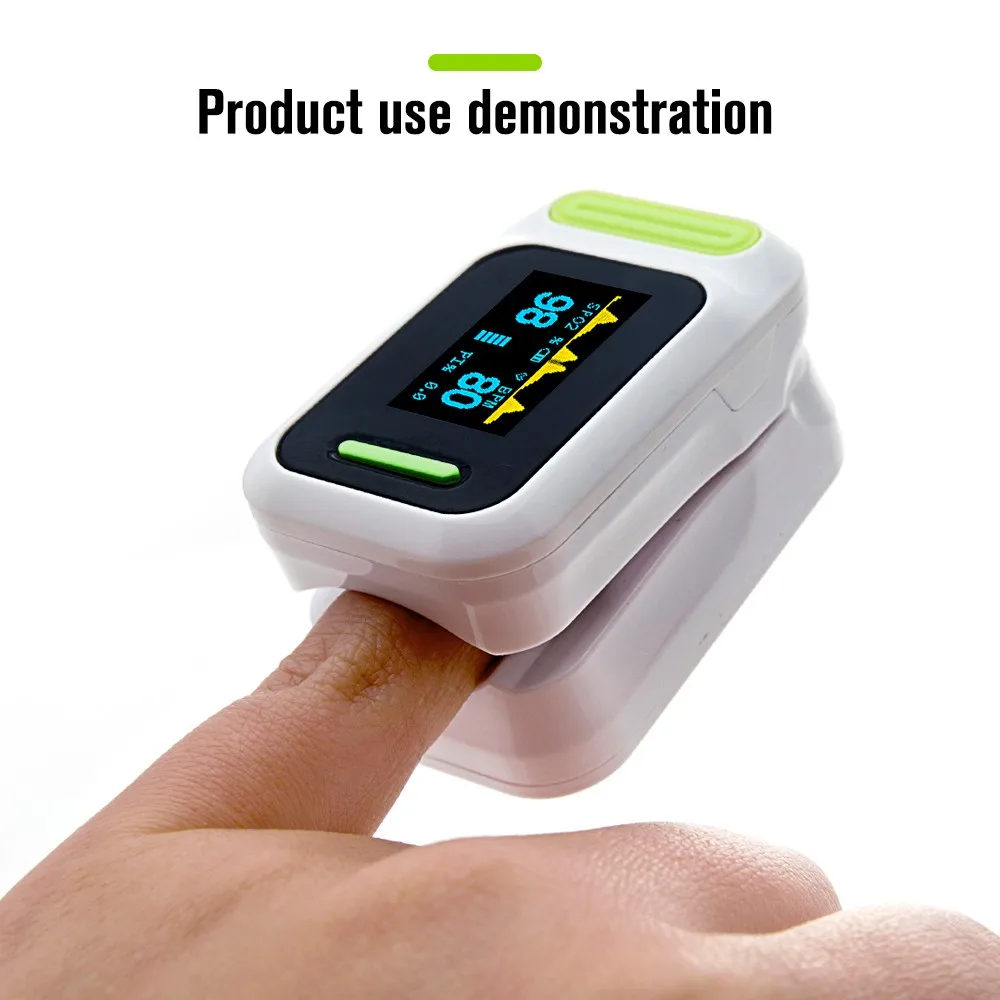 

Fingertip pulse oximeter OLED Screen spo2/PR monitor Blood Oxygen with free carrying case