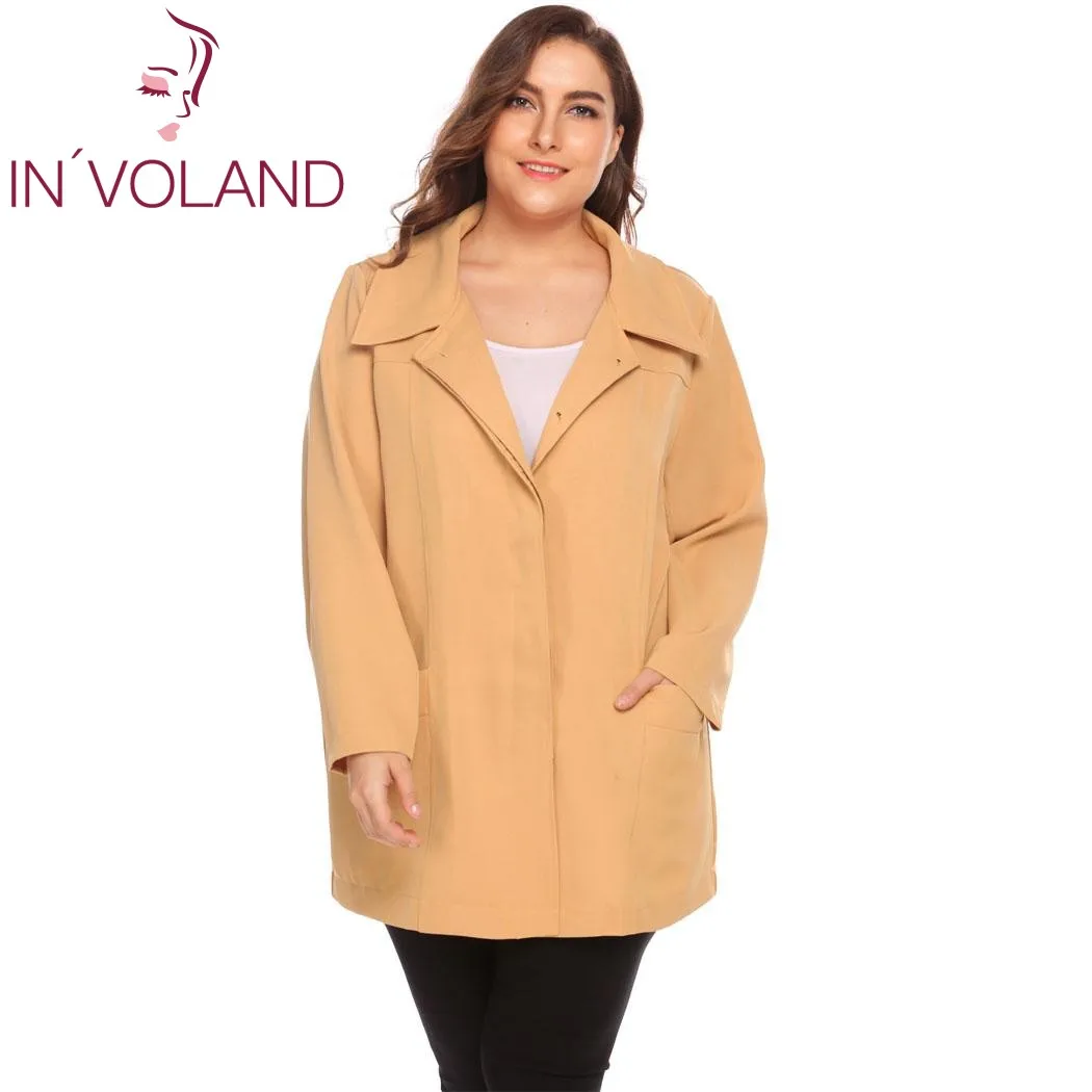 IN'VOLAND Women Trench Coat Plus Size XL-5XL 2018 New Spring Autumn Long Sleeve Large Single-Breasted Blazer Suit Big Size
IN'VOLAND Women Trench Coat Plus Size XL-5XL 2018 New Spring Autumn Long Sleeve Large Single-Breasted Blazer Suit Big Size