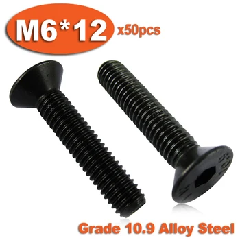 50pcs DIN7991 M6 x 12 Grade 10.9 Alloy Steel Screw Hexagon Hex Socket Countersunk Head Cap Screws
50pcs DIN7991 M6 x 12 Grade 10.9 Alloy Steel Screw Hexagon Hex Socket Countersunk Head Cap Screws