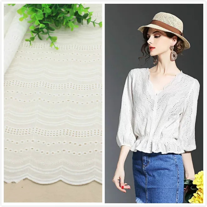 100% Cotton Cloth 145CM Lace Fabric Hollow Wave Stripes Embroidery DIY Fabric Baby Clothes DIY Home Textile Accessories
100% Cotton Cloth 145CM Lace Fabric Hollow Wave Stripes Embroidery DIY Fabric Baby Clothes DIY Home Textile Accessories
