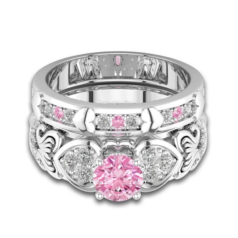 2pcs/set rings princess fashion Wedding White gold color WOMEN gift stone crystal Lady silver Ring SET jewelry engagement LR097
2pcs/set rings princess fashion Wedding White gold color WOMEN gift stone crystal Lady silver Ring SET jewelry engagement LR097