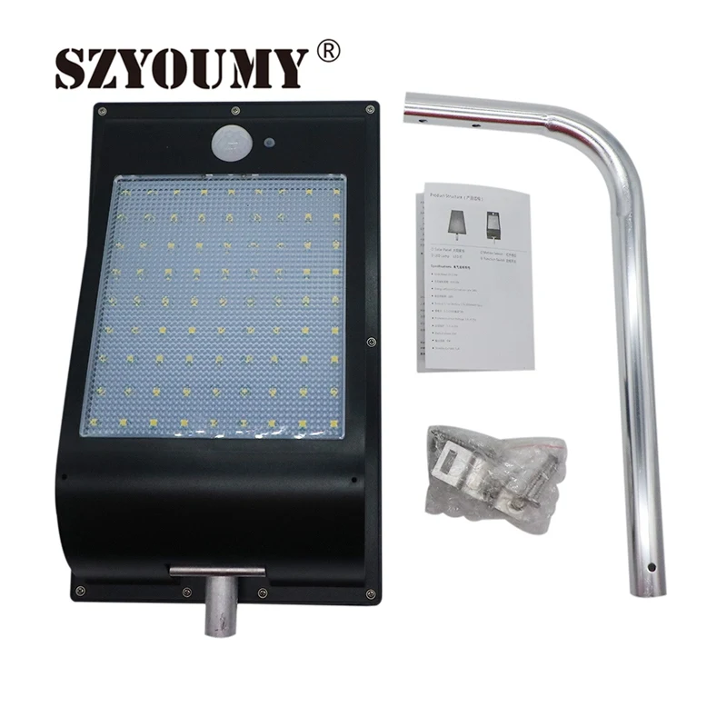 SZYOUMY 11000MAH High Lumen Solar Power Outdoor IP65 1000 Lumen 81 Leds integrated solar street light Motion Sensor Solar Lamps
SZYOUMY 11000MAH High Lumen Solar Power Outdoor IP65 1000 Lumen 81 Leds integrated solar street light Motion Sensor Solar Lamps