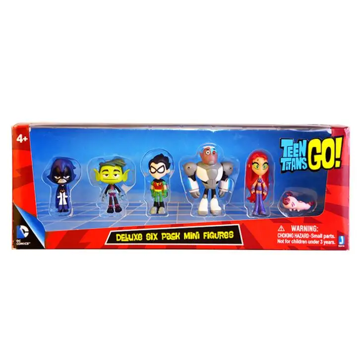 6pcs/set Teen Titans Go Figure Robin Beast Boy Raven Cyborg Starfire Silkie Teen Titans Figure PVC Action Figures Kids Toys Gift
6pcs/set Teen Titans Go Figure Robin Beast Boy Raven Cyborg Starfire Silkie Teen Titans Figure PVC Action Figures Kids Toys Gift