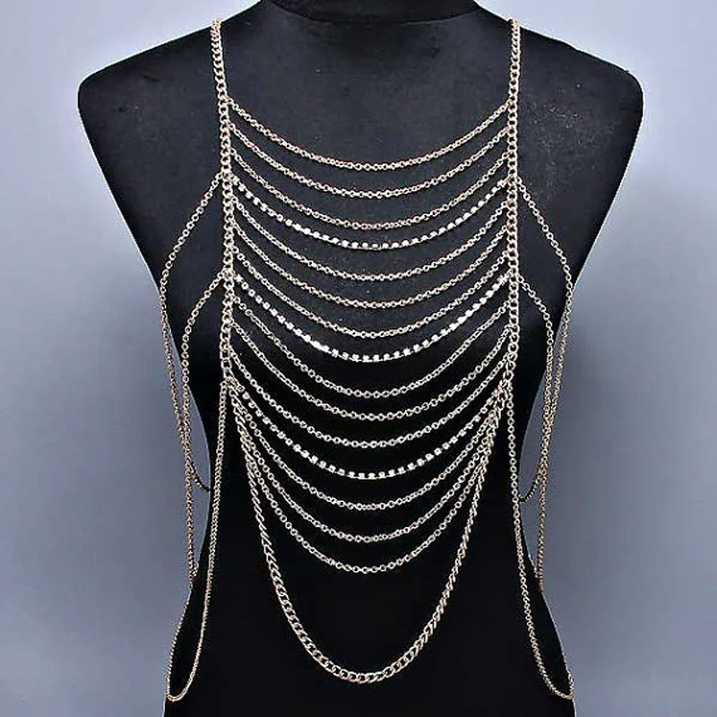 New Fashion Punk Jewelry Elegant Multi-layers present Metal Chain decoration Tassel Body Chain Long Chain Gift For Women
New Fashion Punk Jewelry Elegant Multi-layers present Metal Chain decoration Tassel Body Chain Long Chain Gift For Women