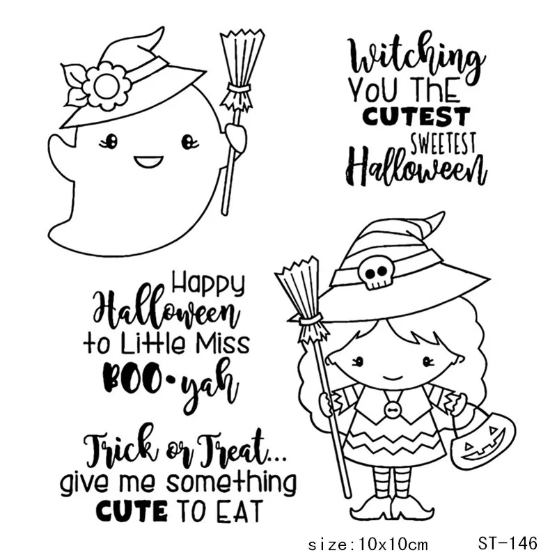 ZhuoAng Halloween Style Lovely Ghost Witch Clear Stamps For DIY Scrapbooking/Card Making/Album Decorative Silicon Stamp Crafts
ZhuoAng Halloween Style Lovely Ghost Witch Clear Stamps For DIY Scrapbooking/Card Making/Album Decorative Silicon Stamp Crafts
