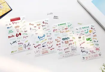 500sets/lot 8 Sheets = 1 set Kawaii Sticker Diary Stickers Transparent Black English Word Student Papeleria Stationery Sticker
500sets/lot 8 Sheets = 1 set Kawaii Sticker Diary Stickers Transparent Black English Word Student Papeleria Stationery Sticker