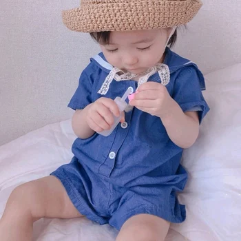Hot Infant Baby Solid Print Short Sleeve Rompers Kids Girls Boys Denim Jumpsuit Newborn Clothes Fashion Simple Style Clothes
Hot Infant Baby Solid Print Short Sleeve Rompers Kids Girls Boys Denim Jumpsuit Newborn Clothes Fashion Simple Style Clothes