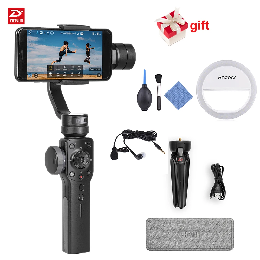 Zhiyun Smooth Q/Smooth 4 3-Axis Handheld Gimbal Portable Stabilizer for iPhone Samsung Smart phone for Gopro Action Camera 5 4 3
Zhiyun Smooth Q/Smooth 4 3-Axis Handheld Gimbal Portable Stabilizer for iPhone Samsung Smart phone for Gopro Action Camera 5 4 3