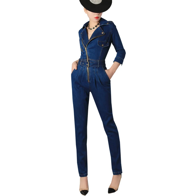 Luxury Top Quality New Fashion Womens Zip Jumpsuits Female Slim Fit Skinny Jeans Rompers Belted Denim Jumpsuits Size S-XL
Luxury Top Quality New Fashion Womens Zip Jumpsuits Female Slim Fit Skinny Jeans Rompers Belted Denim Jumpsuits Size S-XL