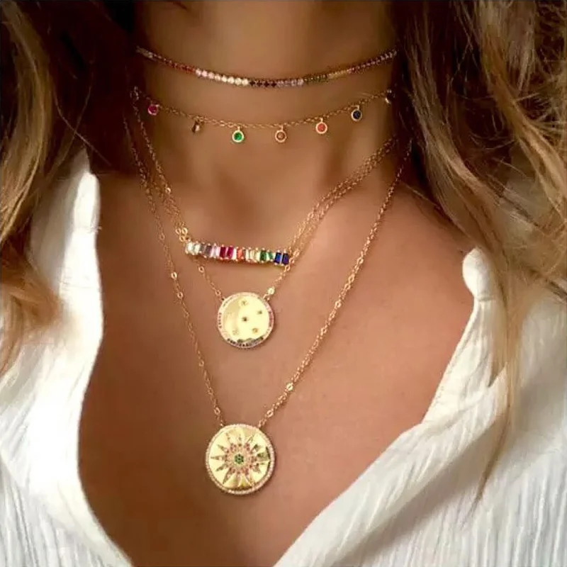 luxury women multi layer chain Long gold Rainbow Necklace with Stone geometric choker sister Jewelry collar necklaces nke-p26
luxury women multi layer chain Long gold Rainbow Necklace with Stone geometric choker sister Jewelry collar necklaces nke-p26