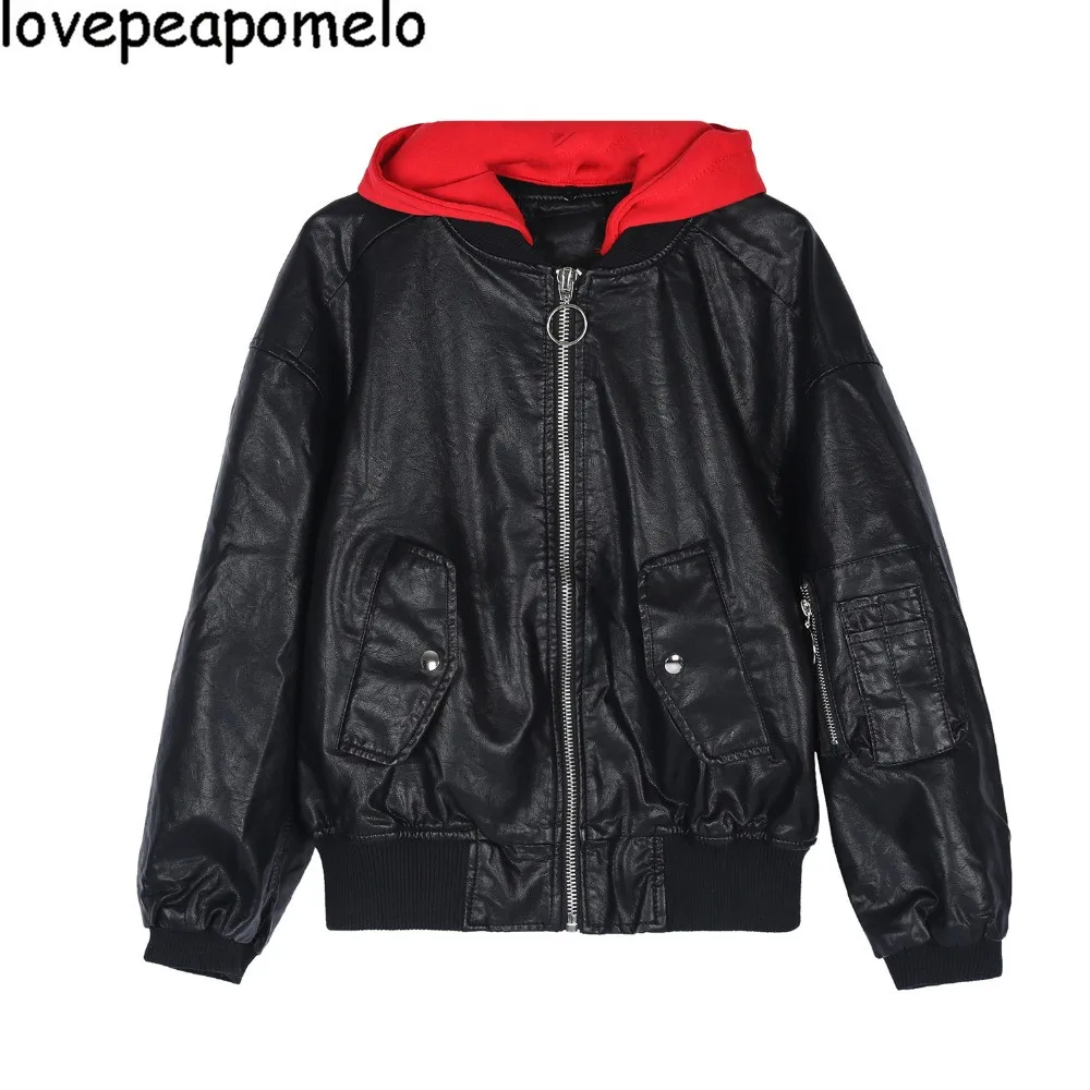 2018 Spring New Fashion Loose Large Size Female PU Hooded Jacket Women's Self-Cultivation Big Size Motorcycle Jacket D172
2018 Spring New Fashion Loose Large Size Female PU Hooded Jacket Women's Self-Cultivation Big Size Motorcycle Jacket D172