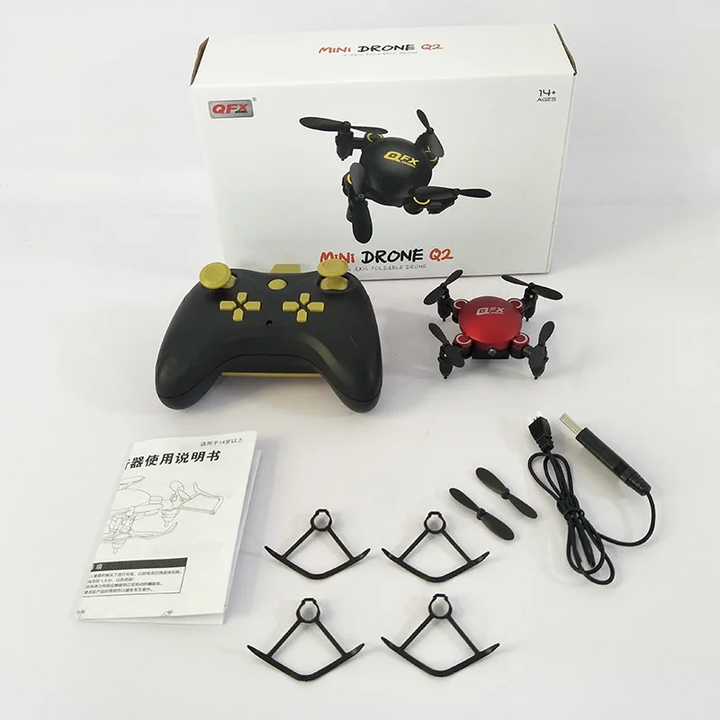 Q2 Mini RC Drones Headless Foldable RC Helicopter Mode 2.4G 4CH 4 Axle RC Quadcopter RTF Remote Control Helicopter
Q2 Mini RC Drones Headless Foldable RC Helicopter Mode 2.4G 4CH 4 Axle RC Quadcopter RTF Remote Control Helicopter