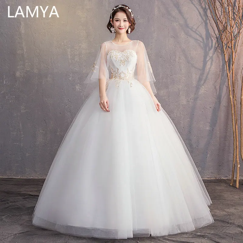 Half Lace Sleeve Sexy V Neck Bridal Gowns Adjust Ball Gown Wed Dress Vestidos De Noiva bride dress
Half Lace Sleeve Sexy V Neck Bridal Gowns Adjust Ball Gown Wed Dress Vestidos De Noiva bride dress