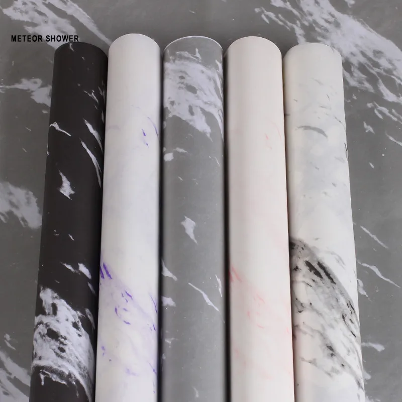 

20pcs art paper wrapping papers marble pattern creative flower bouquet packaging material 58*58cm packing bouquet wedding decor