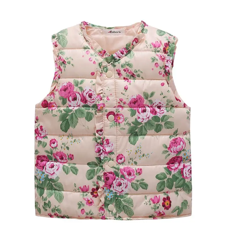 Children's Floral Cute Warm Vest Jackets 2018 New Winter Autumn Children Girl Sleeveless Coat Warm Cotton Outerwear Clothing W1
Children's Floral Cute Warm Vest Jackets 2018 New Winter Autumn Children Girl Sleeveless Coat Warm Cotton Outerwear Clothing W1