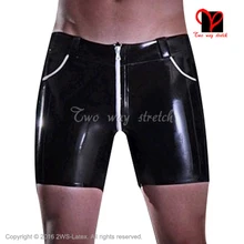 Black and white Latex Boxer short Rubber With Pockets front zipper bottoms plus size XXL KZ-150
Black and white Latex Boxer short Rubber With Pockets front zipper bottoms plus size XXL KZ-150