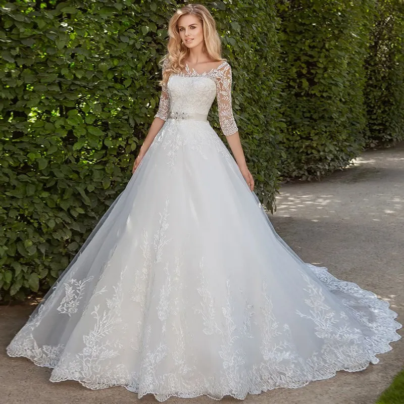 Vintage Lace Wedding Dresses 2020 Chapel Train Vestidos De Novia Half Sleeve Bridal Gowns Custom Made Trouwjurk Weding Dress
Vintage Lace Wedding Dresses 2020 Chapel Train Vestidos De Novia Half Sleeve Bridal Gowns Custom Made Trouwjurk Weding Dress