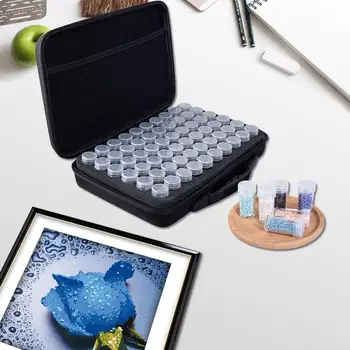 60 Slots Diamond Embroidery Box Diamond Painting Accessory Case Clear Plastic Beads Display Storage Boxes Zipper Design 
60 Slots Diamond Embroidery Box Diamond Painting Accessory Case Clear Plastic Beads Display Storage Boxes Zipper Design