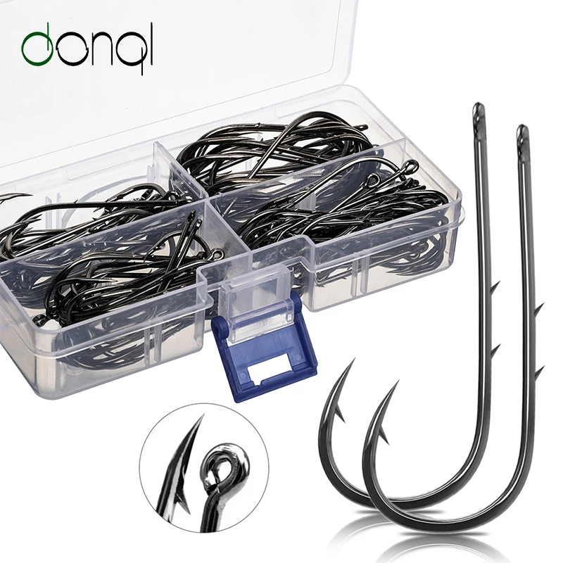DONQL 100pcs Barbed Fishing Hooks High Carbon Steel Single Circle Fishhook Carp Fly Fishing Hook Sea Accessories Tackle
DONQL 100pcs Barbed Fishing Hooks High Carbon Steel Single Circle Fishhook Carp Fly Fishing Hook Sea Accessories Tackle