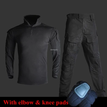 Airsoft Wargame Hunting Clothes Army Uniform Shirt + Pants Combat Tactical Military Uniform with Elbow Knee Pads
Airsoft Wargame Hunting Clothes Army Uniform Shirt + Pants Combat Tactical Military Uniform with Elbow Knee Pads