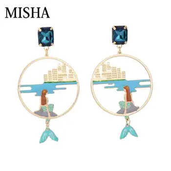 MISHA gentle mysterious mermaid princess Of Blue Enamel glaze simulation gems Earrings High-Grade Girls Chic Fine Jewelry 793
MISHA gentle mysterious mermaid princess Of Blue Enamel glaze simulation gems Earrings High-Grade Girls Chic Fine Jewelry 793