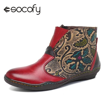 Socofy Vintage Printed Plush Spring Boots Women Genuine Leather Ankle Chelsea Boots Women Shoes Retro Zipper Autumn Botas Mujer
Socofy Vintage Printed Plush Spring Boots Women Genuine Leather Ankle Chelsea Boots Women Shoes Retro Zipper Autumn Botas Mujer