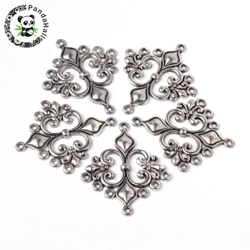 

10pcs Antique Silver Tibetan Style Rhombus Chandelier Component Links for Dangle Earring Making, Lead Free and Cadmium Free and