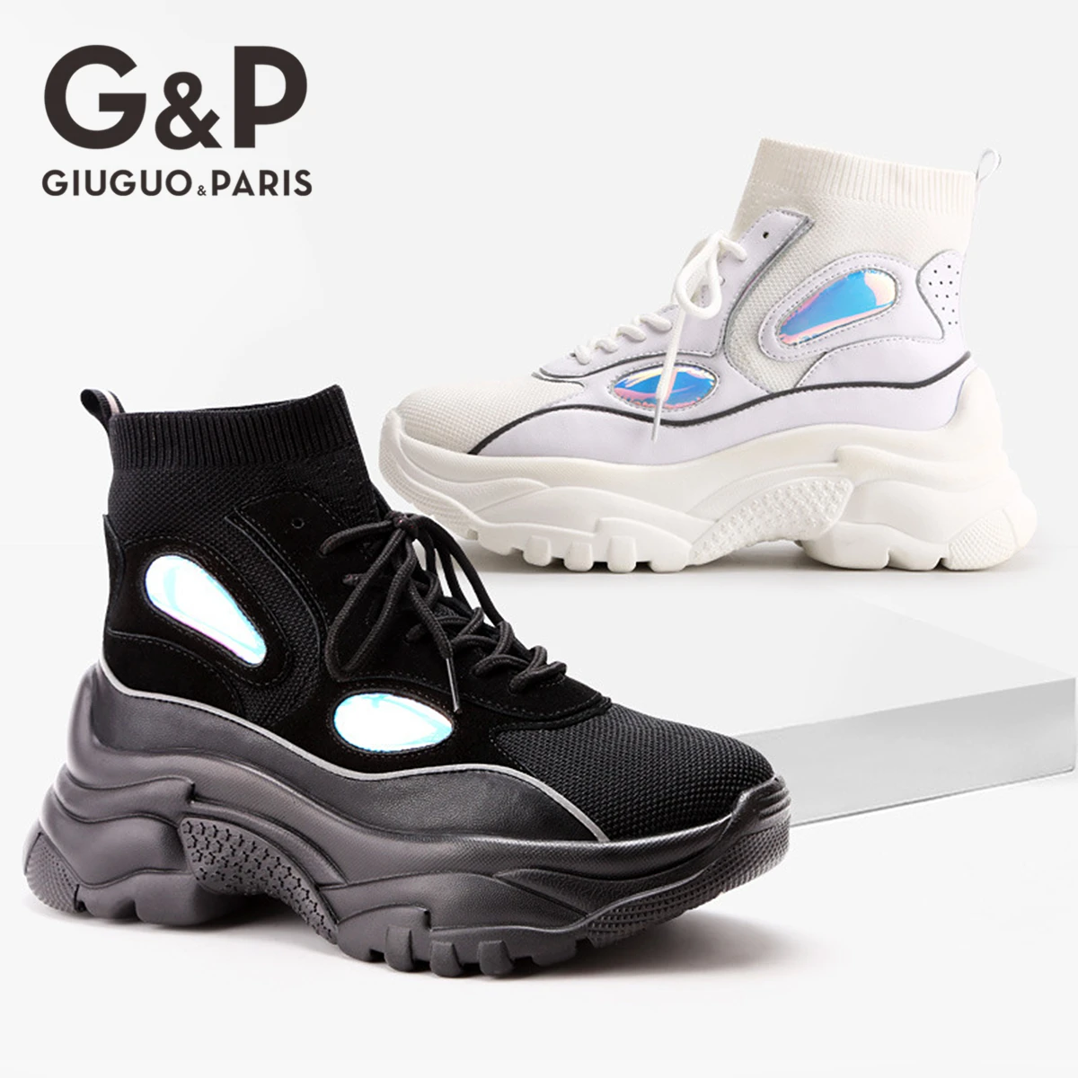 New High Top Platform Sneakers Women Glitter Ankle Boots Sock Shoes Woman Unisex Dad Chunky Sneakers Zapatos De MuJjer 35-44Size
New High Top Platform Sneakers Women Glitter Ankle Boots Sock Shoes Woman Unisex Dad Chunky Sneakers Zapatos De MuJjer 35-44Size