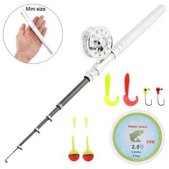 Durable Telescopic 1m Mini Fishing Rod Aluminum Alloy Pen Shape Fishing Pole / Reel /Fishing Line / Fishing Lure
Durable Telescopic 1m Mini Fishing Rod Aluminum Alloy Pen Shape Fishing Pole / Reel /Fishing Line / Fishing Lure