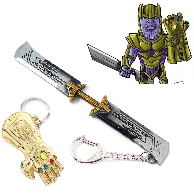 New Thanos Double-Edged Sword Kaychain Cosplay Props Infinity Gauntlet Glove Keychain Unisex Avengers 4 Endgame Accessories
New Thanos Double-Edged Sword Kaychain Cosplay Props Infinity Gauntlet Glove Keychain Unisex Avengers 4 Endgame Accessories