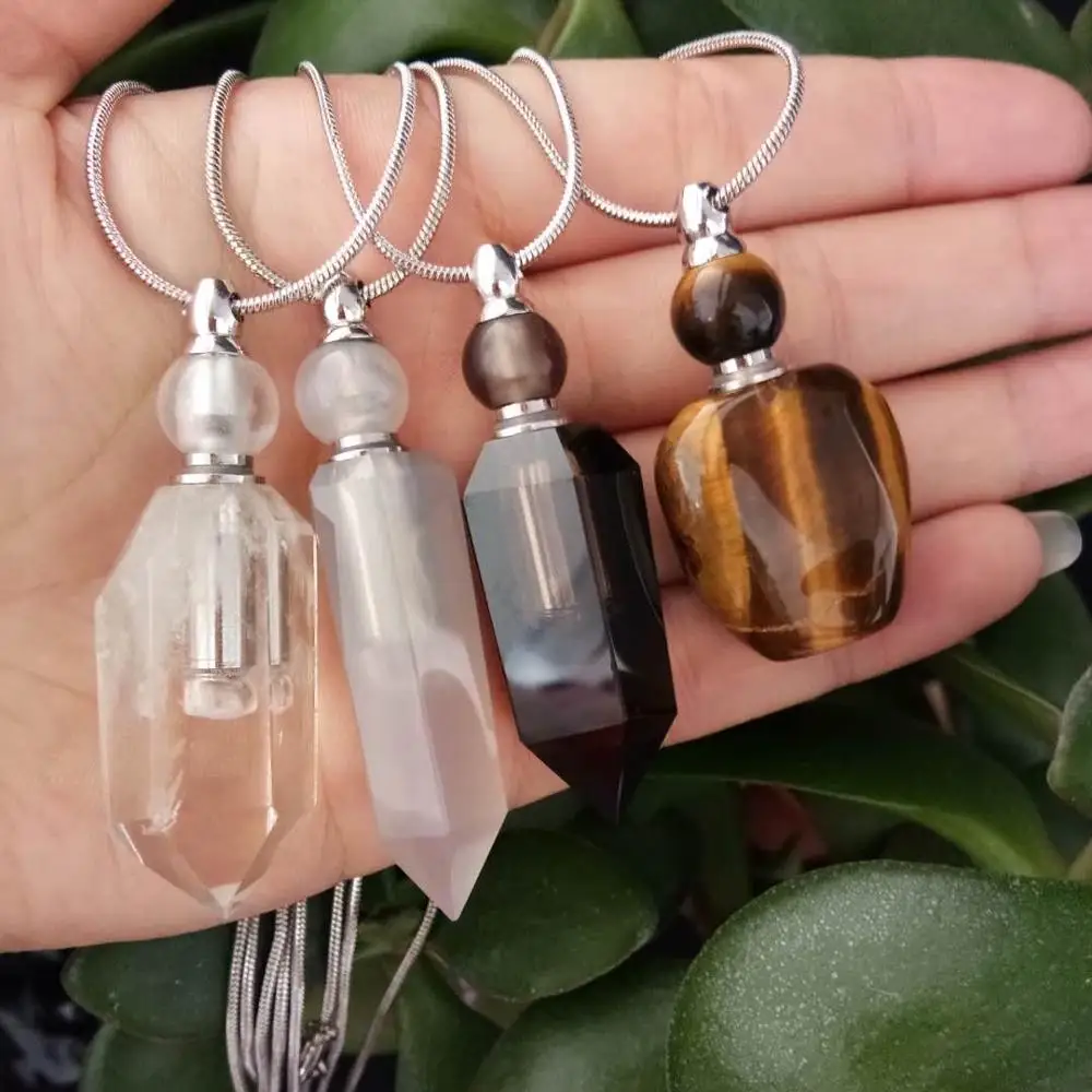 Natural perfume bottle gems faceted stone connectors quartz drusy point pendant necklace
Natural perfume bottle gems faceted stone connectors quartz drusy point pendant necklace