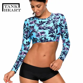 Tank Heart Blue Floral Long Sleeve Swimsuit two piece Tankini Swimsuits Women rash guard Biquini plus size Swimwear Badpak Swim
Tank Heart Blue Floral Long Sleeve Swimsuit two piece Tankini Swimsuits Women rash guard Biquini plus size Swimwear Badpak Swim
